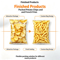 Multifunctionele semi-automatische productielijn voor aardappelchips en frieten, complete machine voor het maken van aardappelchips voor snackfabrieken