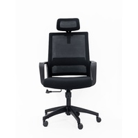 Chaise de bureau ergonomique à dossier haut, pivotante, en maille, avec appui-tête, à prix abordable