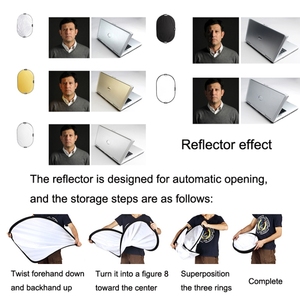Accessori per Fotocamera Selens 5 in 1 (Oro / Argento / Bianco / Nero / Luce Morbida) Pannello Riflettente Pieghevole, Dimensioni: Rotondo 80cm - Product Image 6