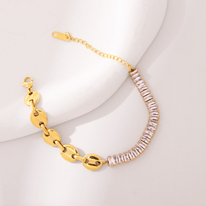 Braccialetto a Cuore <span class=keywords><strong>con</strong></span> <span class=keywords><strong>Fiore</strong></span> <span class=keywords><strong>Rosa</strong></span>, Versatile e alla Moda, <span class=keywords><strong>con</strong></span> Zirconi, Braccialetto Portafortuna Trendy per Regalo di Anniversario - Product Image 4