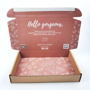 Boîte de courrier ondulé en papier Kraft personnalisé, cadeau d'impression Double face, avec <span class=keywords><strong>ligne</strong></span> de larmes, livraison gratuite - Product Image 4