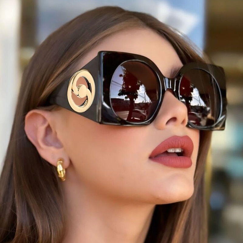 5614 Oversized Square Candy Colors Custom Sunglasses Logo Luxury Brand Designer Wide Leg Sun Glasses Hollow Shades for Women