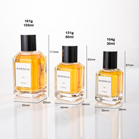 Bouteille en verre carrée transparente de luxe 2026, 50ml, 30ml, 100ml, vide, sérigraphiée, couleur personnalisée, avec étiquette gaufrée et fenêtre