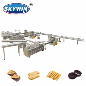 Automatic High Speed 2 Lane 2 Color Biscuit Cookie Sandwich Baking Packing Sandwich Biscuit Making Production Line
