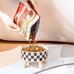 Ciotola per animali in acciaio inossidabile eco-friendly per la vendita all'ingrosso della fabbrica Plaid Anti-ribaltamento antiscivolo grande ciotola di plastica per cani da gatto - Product Image 5