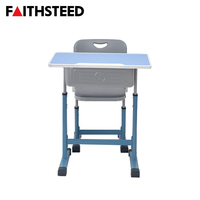 Table d'étude ergonomique simple en acier pour étudiants, mobilier de classe pour lycée, OEM ODM