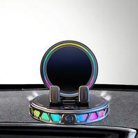 Support de chargeur de voiture sans fil 15W |   Serrage automatique |   Charge rapide |   Rotation à 360° |   Lumière ambiante |   Support de microphone |   RGB |   Type-C