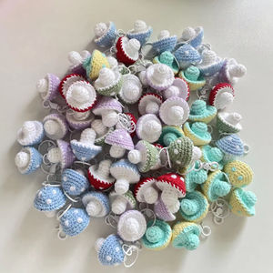 Vente en gros d'usine, porte-clés en forme de champignon tissé à la main, écologique, impression UV, coloré, kawaii, à suspendre au sac à dos, cadeau - Product Image 5