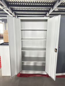 Moderno Archivador de Acero Blanco de Dos Puertas con Cerradura y Llave para Oficina - Product Image 5