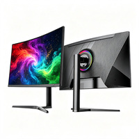 Moniteur de bureau incurvé FHD compatible 27 pouces Noir Résolution 1920*1080 180 Hz Moniteur de jeu Base réglable en hauteur