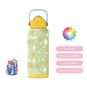 Hong Ling Custom Design Insulated Metal <strong>Flask</strong> 24oz with Lid BPA-Free <strong>Drinking</strong> Bottle <strong>for</strong> Kids Back to School 18/8 Travel Bottle - Product Image 1