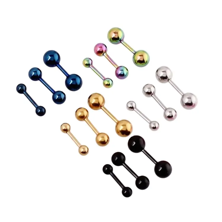 SY Stainless Steel Tongue Barbell Ring Body Piercing Earring Jewelry