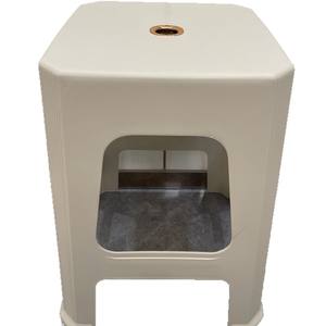 Taburete de plástico grueso de color crema, cuadrado, apilable, duradero para adultos, estilo nórdico y chino, paquete de 4, 6, 8, 10 - Product Image 5