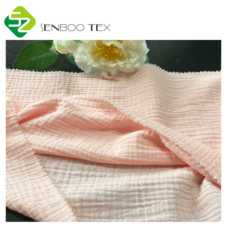 Muslin100% Органическая хлопчатобумажная двойная марлевая ткань 140GSM сертифицированная краситель для детской одежды футболка