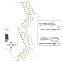 Câble d'extension principal de 5 m pour détecteur de mouvement PIR STEP-05 STEP-09, accessoires d'éclairage d'escalier, fil 3 broches, pour escaliers de 3 à 4 étages, en plastique
