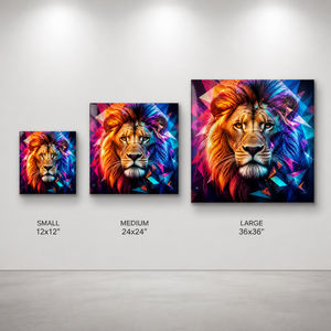 Stampa Acrilica Moderna <span class=keywords><strong>di</strong></span> Leone in Stile Pop Art Surrealista, Dipinto Colorato Lucido del <span class=keywords><strong>Re</strong></span> degli Animali per Arredamento Casa e Ufficio - Product Image 3