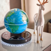 Globo Terráqueo Magnético Levitante con 3 Colores, Rotación de 360°, Lámpara con Mapa del Mundo Flotante Creativa, Fuente de Luz LED, Diseño Moderno