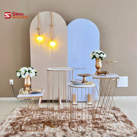 Support à gâteau en métal, plateau rond pour table de dessert, support à gâteau doré pour les événements de mariage et les fêtes