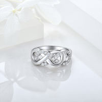 Chanceux Zircon cristal strass infini bague brillant cristal infini femmes bague en argent 925 bague de fiançailles