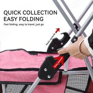 Poussette pour animaux de compagnie pliable à deux étages de haute qualité <span class=keywords><strong>chariot</strong></span> Portable de luxe pour animaux de compagnie pour chiens chats petit sac de <span class=keywords><strong>Transport</strong></span> d'animaux fournitures pour animaux de compagnie - Product Image 2