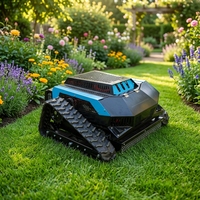 Robot Pemotong Rumput Mini GPS Pabrik, Laris Manis, Kontrol Jarak Jauh, Beroda Rantai, Motor Tanpa Sikat, Daya 800mm, Mesin Pemotong Rumput Flail