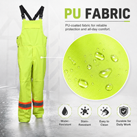 Overol de Seguridad con Tirantes Reflectantes de Alta Visibilidad, Impermeable, Antibacterial, Resistente a las Manchas, con Recubrimiento de PU, para Trabajo en Exteriores