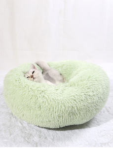 Venta al por mayor de fibra de poliéster esponjoso Donut de lujo gato perro sofá cama de alta resistencia extra grande personalizado acogedor cama para mascotas - Product Image 4