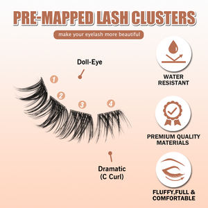 Cils individuels en grappes pré-coupés, pré-mappés, ultra doux et moelleux, prêts à être expédiés depuis les États-Unis, 10 <span class=keywords><strong>Paris</strong></span> FH15 - Product Image 5