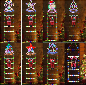 Treo <span class=keywords><strong>LED</strong></span> thang đèn sao chuông không thấm nước ngoài trời Santa Cây giáng sinh cửa sổ tường Đảng kỳ nghỉ trang trí chuỗi đèn - Product Image 2