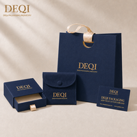 Ensemble d'emballages de luxe personnalisés pour bijoux DEQI Factory : boîtes, sacs, pochettes et cartes de remerciement sur mesure, emballage de marque.