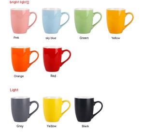 Tazza a tamburo color caramella tazza da caffè coreana tazza da acqua per ufficio lettering logo personalizzato tazza moderna in ceramica minimalista - Product Image 3