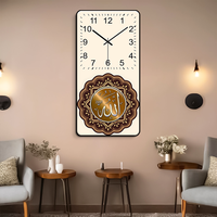 Jam dinding kristal Dekorasi Rumah senyap kaligrafi Quran ayat agama Arab seni dinding Islami Muslim Modern kustom