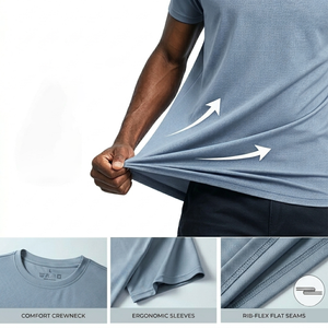 T-Shirt Sportiva da Uomo Traspirante ad Asciugatura Rapida 180 Grammi, per Palestra e Corsa, 100% Poliestere, Manica Corta, Vestibilità Regolare - Product Image 3