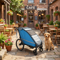 Remorque poussette pliable légère en alliage d'aluminium série KS-6200 pour grands chiens, suspension indépendante, roues gonflables de 20 pouces