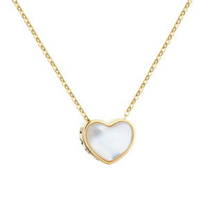 Muyu Heart Shape Mother Of Pearl Necklace Gold Chain Clavicle Chain Everyday Wear - Product Image 5