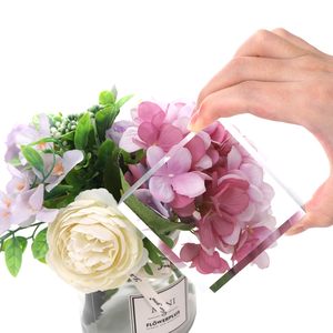 Bloque de exhibición cuadrado de acrílico de 6 piezas, elevadores de cubo de acrílico pulido transparente de 3x3x1 pulgadas, pedestal de exhibición de joyería sólida - Product Image 4