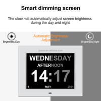 Jam Alarm Digital, tampilan huruf besar, pengingat, kalender Digital, 8 inci, kehilangan memori, Jam Alarm demam,