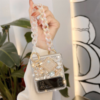 Étui de téléphone portable de luxe fait main avec diamants pour Samsung Galaxy Z Flip 7 6 5 4 3, coque arrière scintillante avec strass