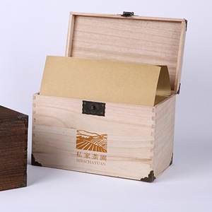 Caja de Madera Sólida para Empaque de Té, Rectangular, con Cierre, de Pino, para Regalos y Artesanías, 14.5 Pulgadas de Alto, Empaque General - Product Image 3