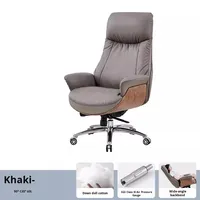 Chaise de bureau de direction confortable en cuir véritable pour grands bureaux, chaise d'ordinateur pour le travail à domicile et les longues sessions d'utilisation, idéale pour les influenceurs.