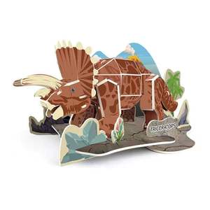 Vente en gros de papier 3D d'animal de dessin animé mignon, jouet éducatif de bricolage, cadeau de puzzle classique pour enfants, <span class=keywords><strong>dinosaure</strong></span> en mousse - Product Image 1