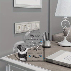 Branche d'arbre en acrylique Décoration de bureau Ailes d'ange en forme de cœur <span class=keywords><strong>Plaque</strong></span> de <span class=keywords><strong>deuil</strong></span> Cadeau de <span class=keywords><strong>deuil</strong></span> <span class=keywords><strong>Plaque</strong></span> acrylique faite à la main - Product Image 5