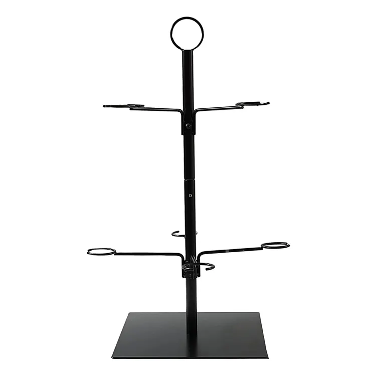 JH-Mech 8 Holders Tree Bar Cocktail Tree Display Stand for Wine Cocktails and Shot Glasses Black Metal Cocktail Tree Stand