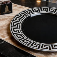 Assiette de présentation Xiangjin en plastique PP pigmenté, 13 pouces, faite à la main, design végétal, style luxe léger, moderne et classique, couleur personnalisable