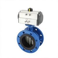 Katup Kupu-kupu Flens Pneumatik D641X-16Q Baja Tahan Karat 304 Segel Lunak Anti Ledakan Pengaturan Penutupan Cepat DN100