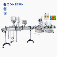 ZONESUN ZS-FAL180C8 Bureau Double Tête Pompe À Piston Pâte Machine à Capsuler Et à Étiqueter Ligne
