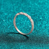 S925 argent Sterling Moissanite bague Champagne ondulation bande empilable anneau minimaliste étoile ensemble bijoux de mariage