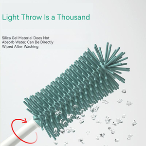 3 in 1 Baby Water Bottle 360 Degree Rotating Straw Nipple <strong>Nylon</strong> <strong>Brush</strong> Cup Cleaning Silicone <strong>Brush</strong> Set with Storage Drying Rack