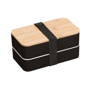 Wheat Straw Lunch <b>Box</b> Wooden Lid Bento <b>Box</b> Rectangular Microwaveable Food Storage <b>Container</b> Single Double Layer - Product Image 5