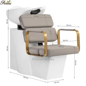 Equipo de salón de peluquería moderno, estación de lavado portátil, tazón y silla de champú dorado - Product Image 6